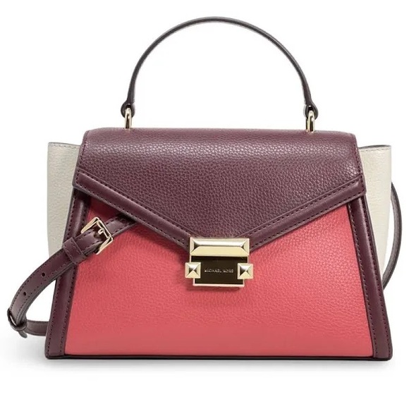 Michael Kors Handbags - Michael Kors Whitney Medium Leather Bag Handbag Purse Satchel Light Berry Sorbet